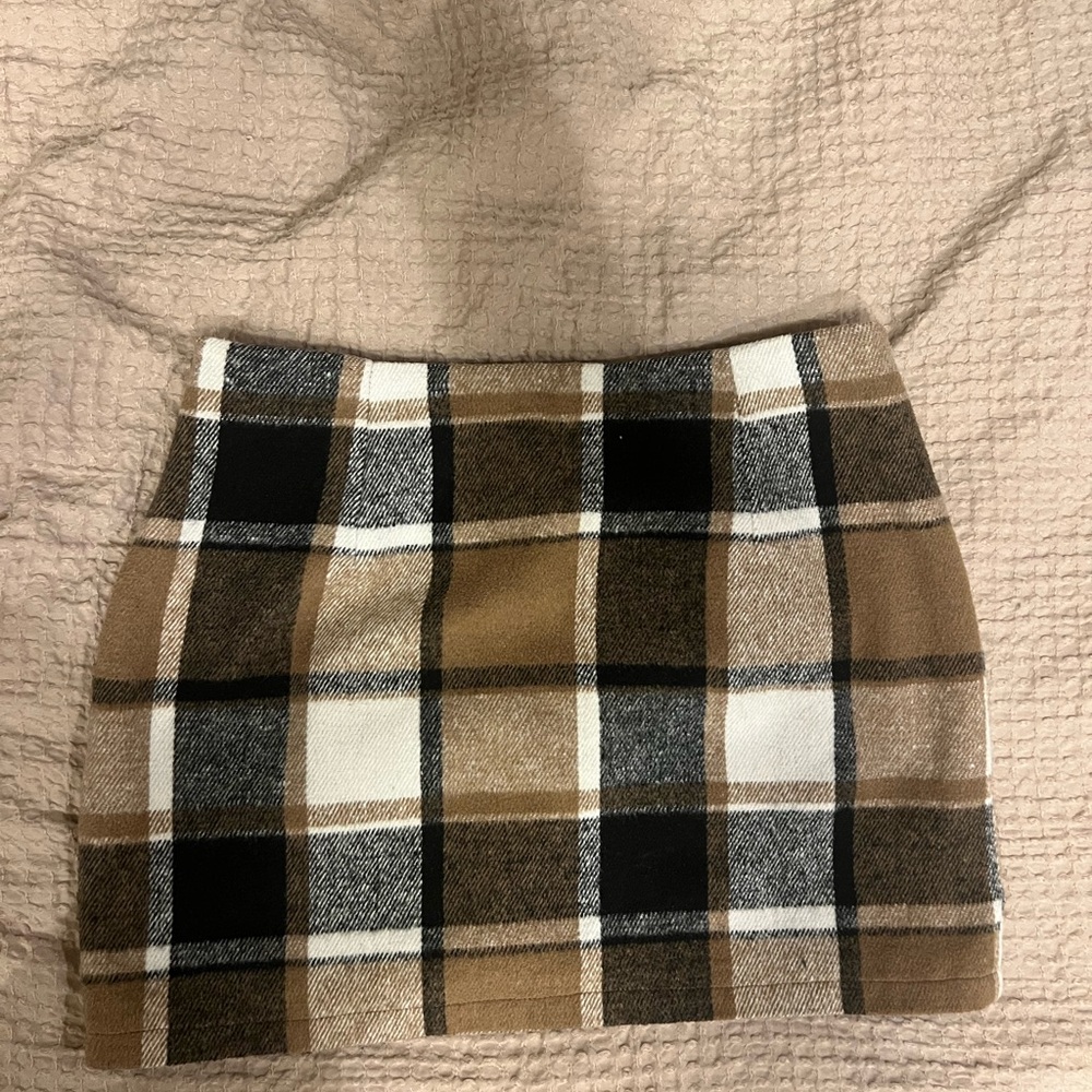 Wool Plaid Mini Skirt